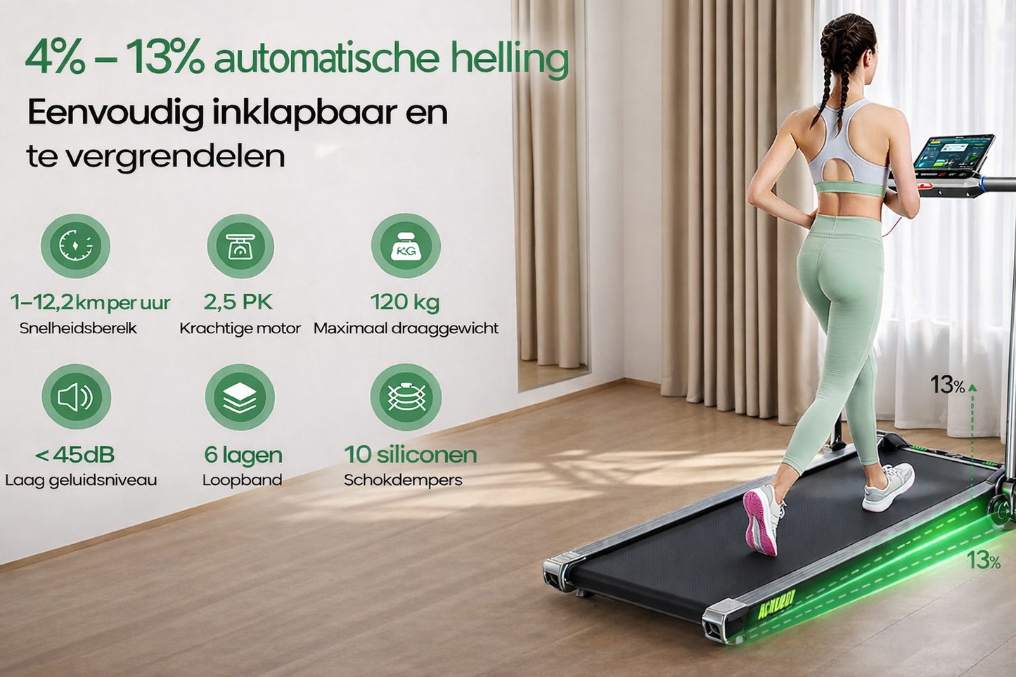 AKUELER X FITONA Premium Loopband F50 (met Inklapbare handrail)