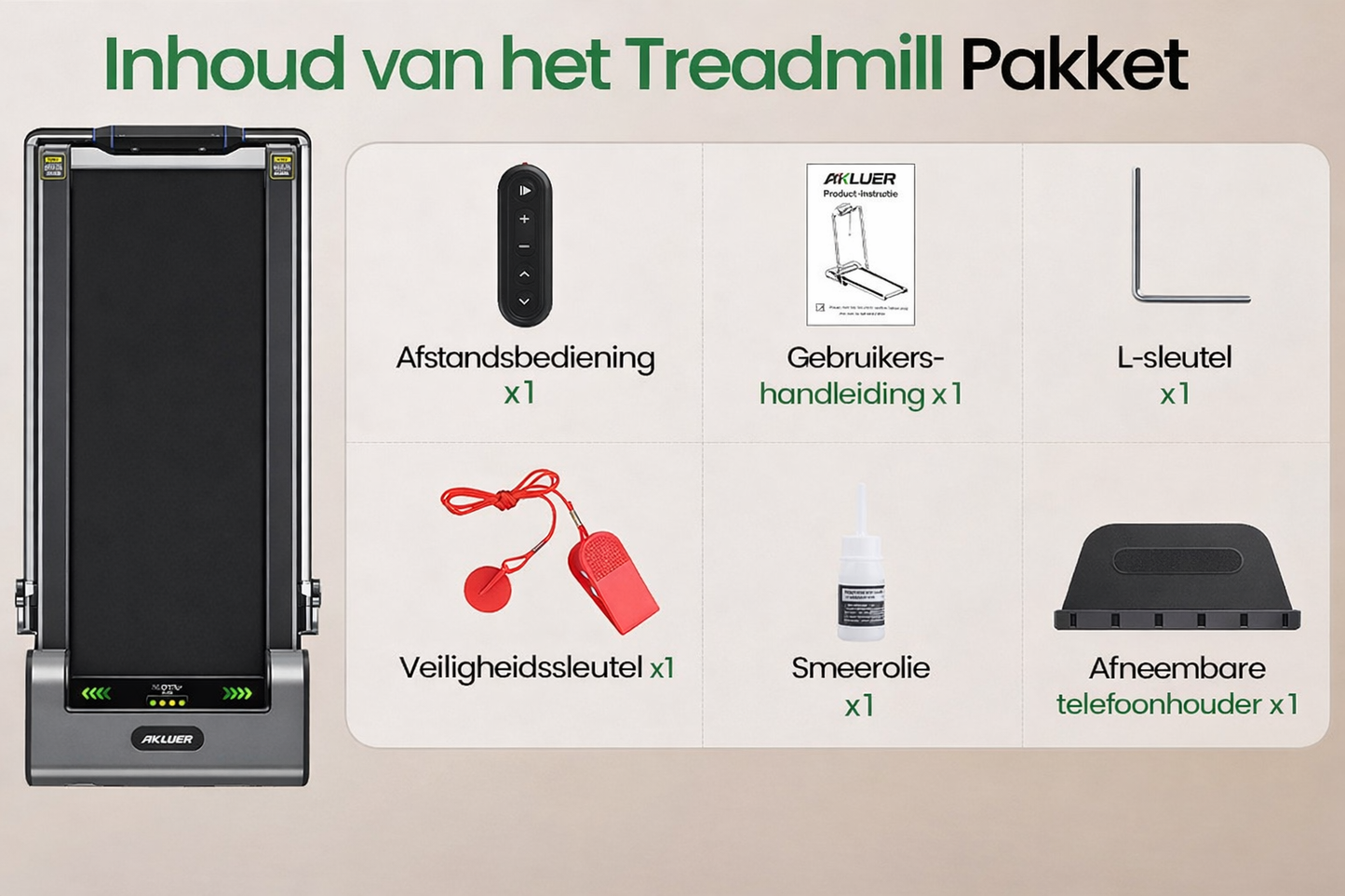 AKUELER X FITONA Premium Loopband F50 (met Inklapbare handrail)